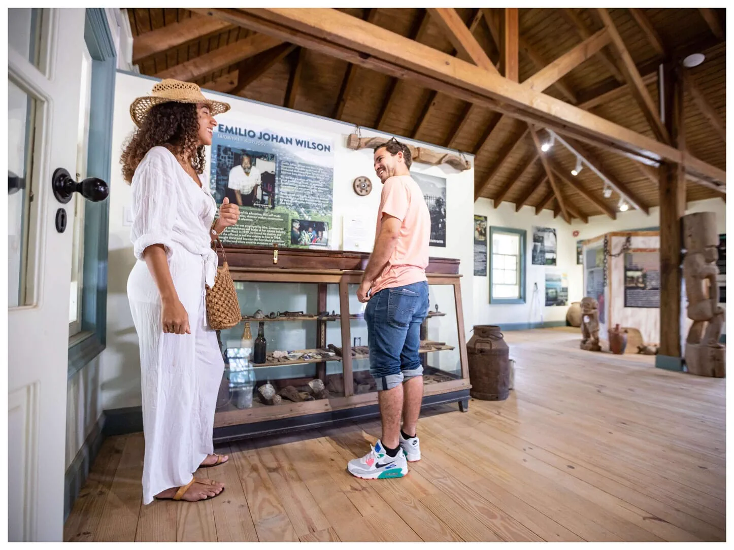 Visitors inside the Emilio Wilson Museum at Rockland Estate
