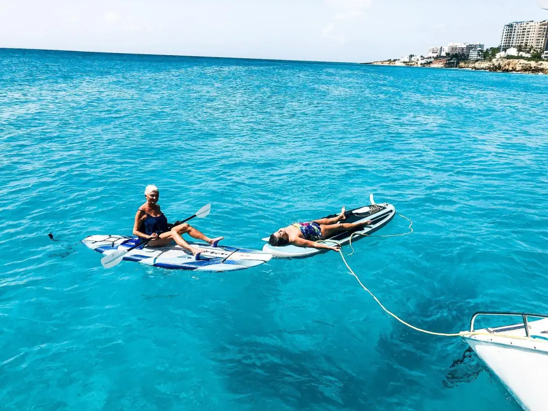 Stand up paddleboard included during the Random Wind Charters cruise