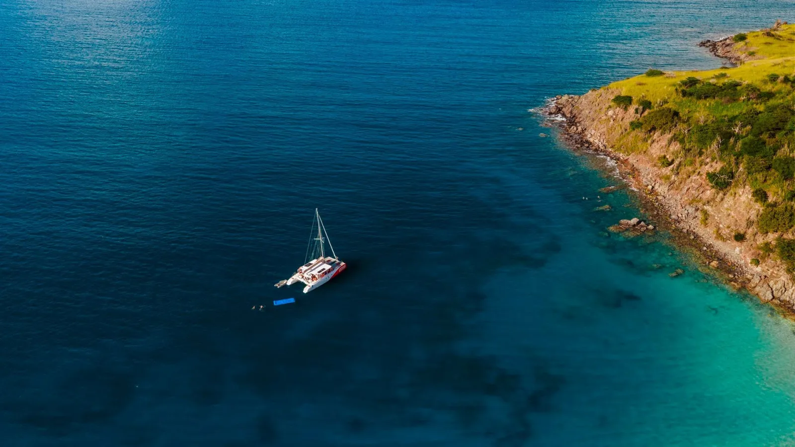 Scoobi Charters catamaran at sea in Saint Martin