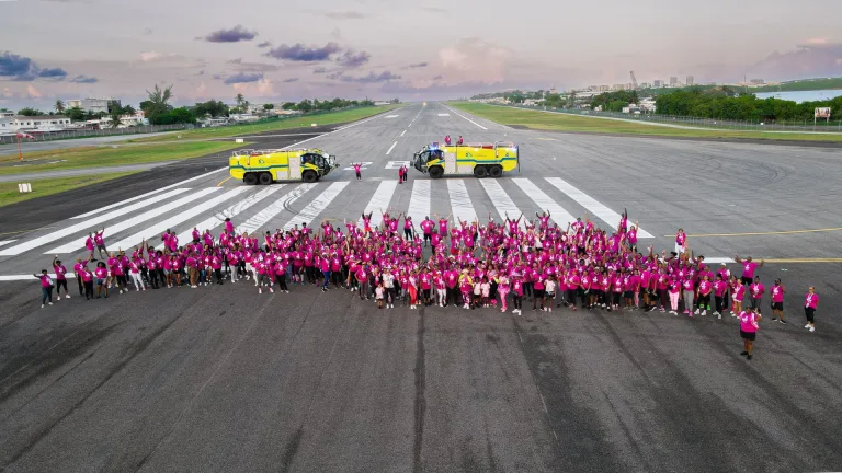 Pink October on SXM: a pink-wig walk from Galisbay, a Ladies Night at Friar's Bay and a dawn walk on the PJIA runway