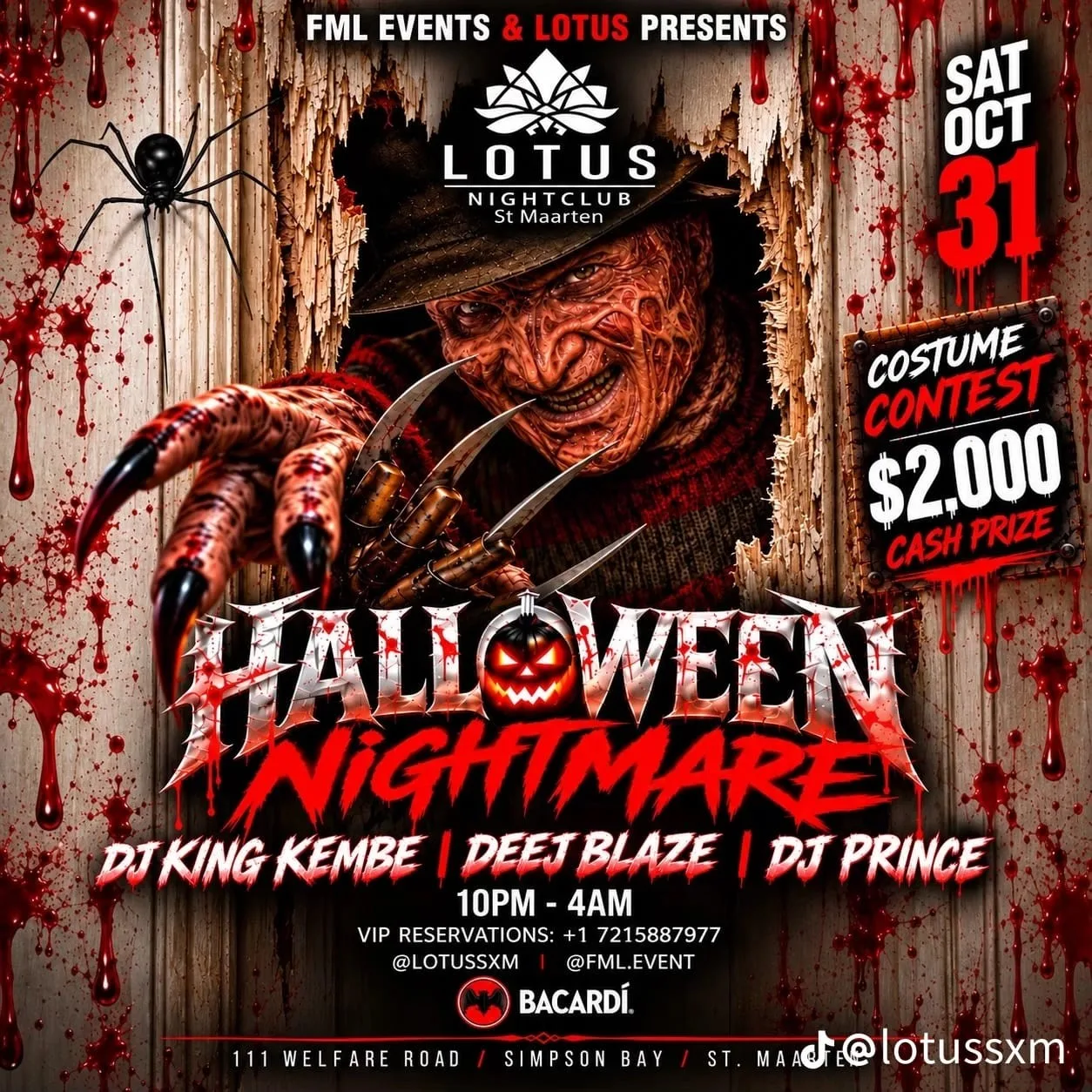 Halloween Nightmare at Lotus Nightclub St Maarten