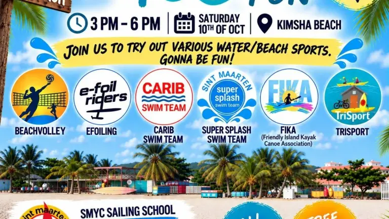 Aqua Beach Fun at Kim Sha Beach St Maarten