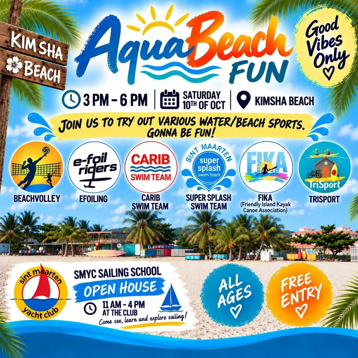 Aqua Beach Fun at Kim Sha Beach St Maarten