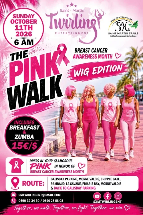 The Pink Walk: pink-wig breast cancer walk from Galisbay