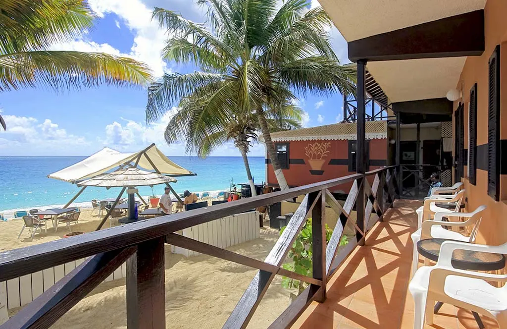 Simpson Bay beach view from Mary's Boon Beach Resort