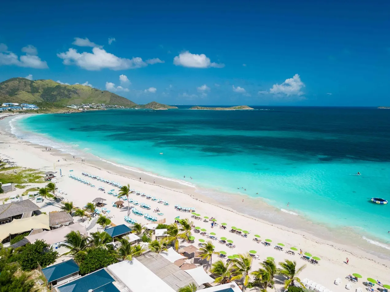 Orient Bay beach 50 m from Palm Court Residence