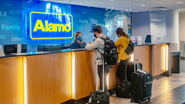 Alamo car rental counter at Saint Martin airport