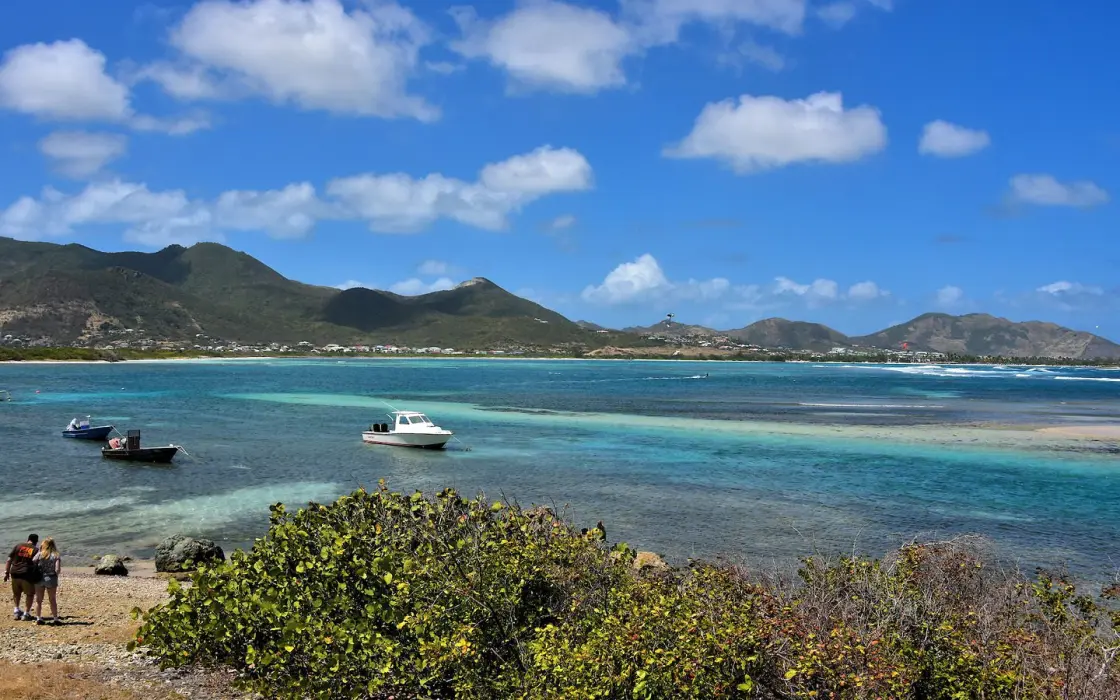 Embouchure Bay seen from above with shallow water