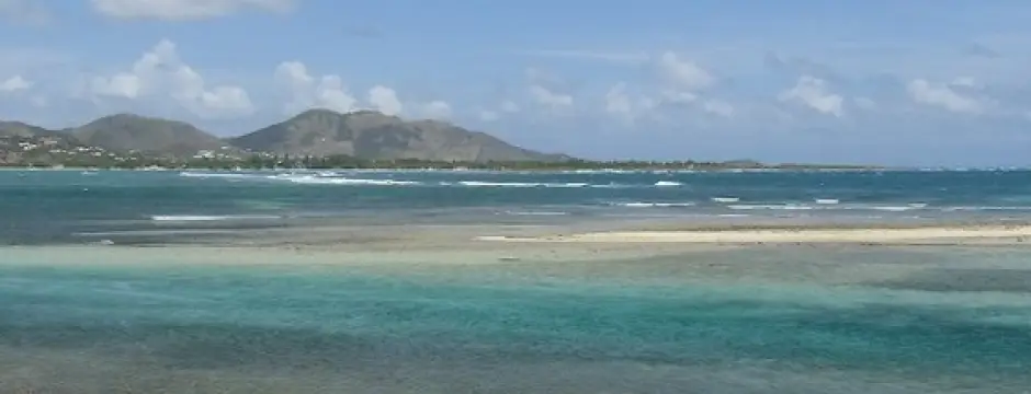 Panorama of the reef and east coast at Embouchure Bay