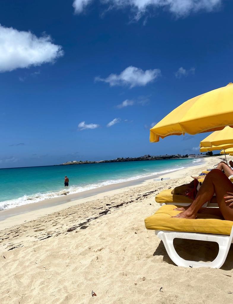 Sunset over Simpson Bay Beach