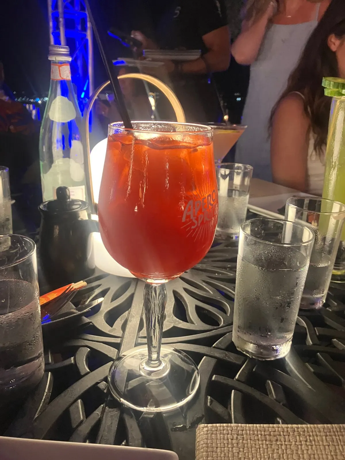 Bamboo House SXM - Aperol Spritz cocktail served on the terrace