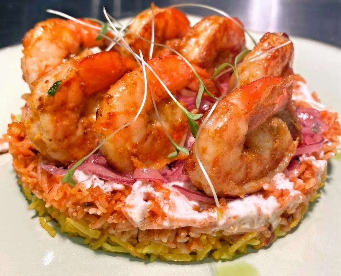 Jai's Contemporary Fusion Cuisine - fusion seafood shrimp plate