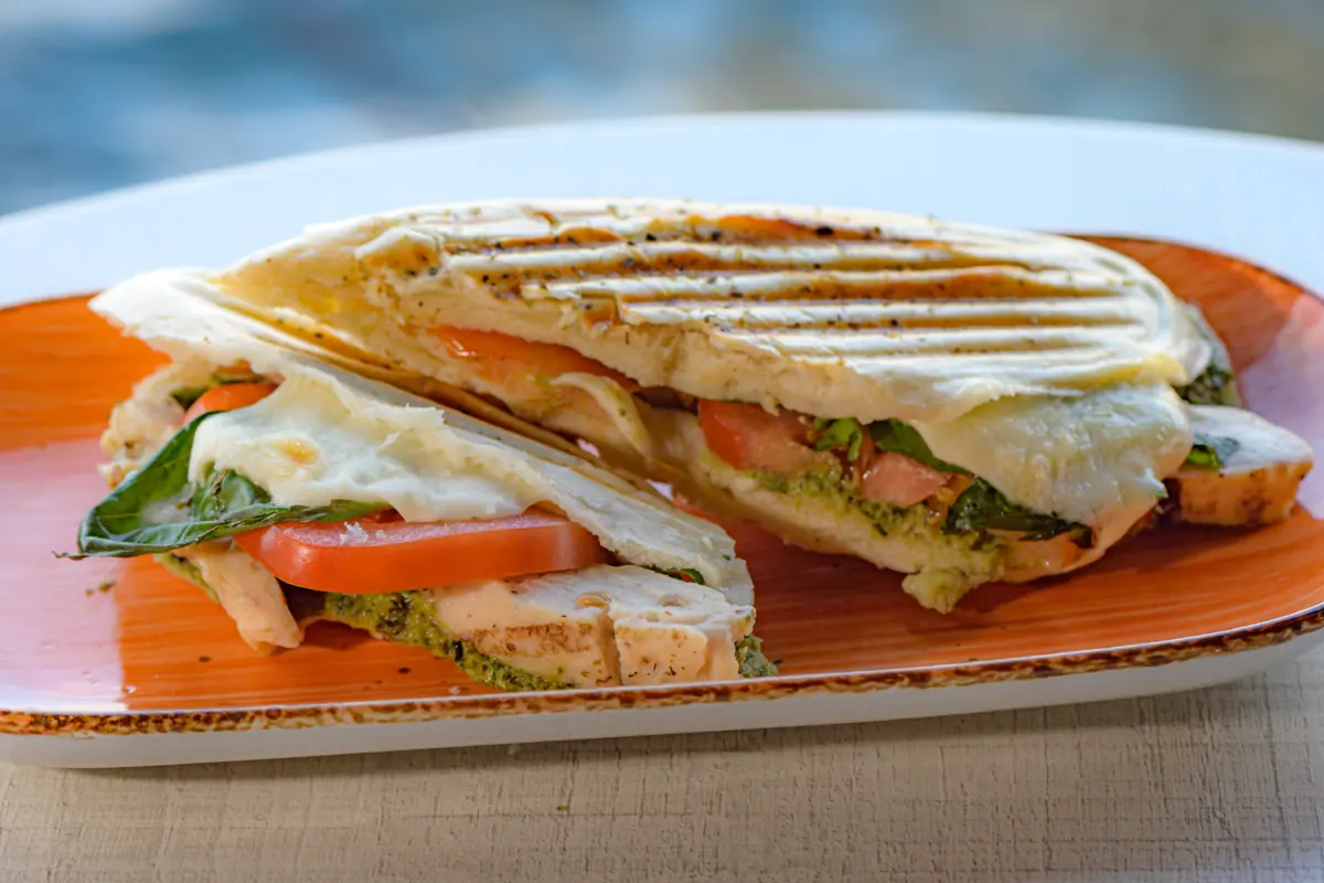 Kraken Raw Bar SXM - grilled chicken, tomato and cheese panini