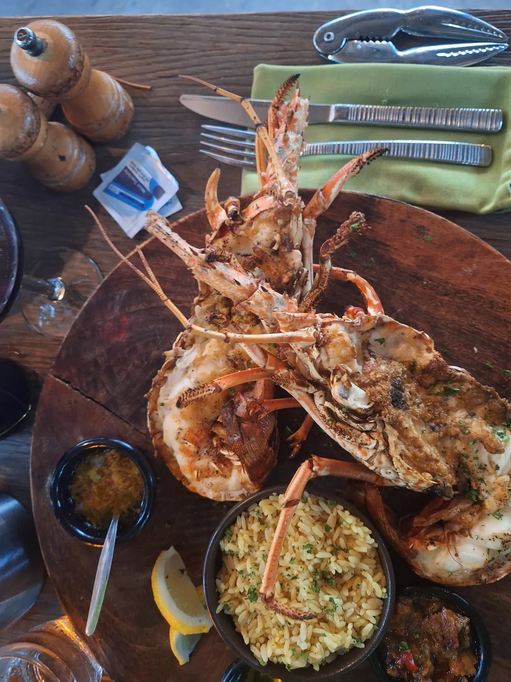 La Favela - grilled lobster served with rice and sauce