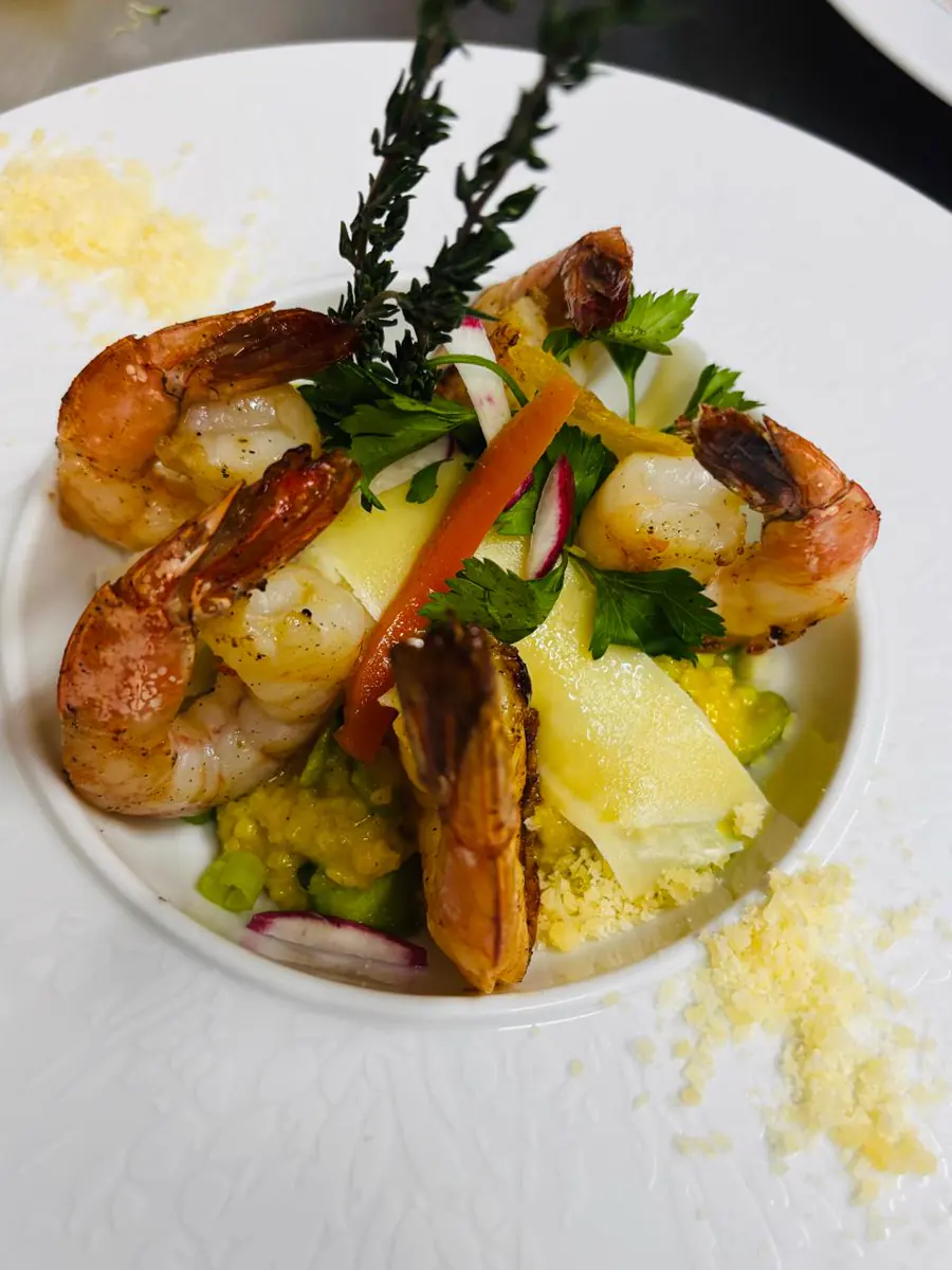 L’Auberge Gourmande - Shrimp and seafood dish at the restaurant