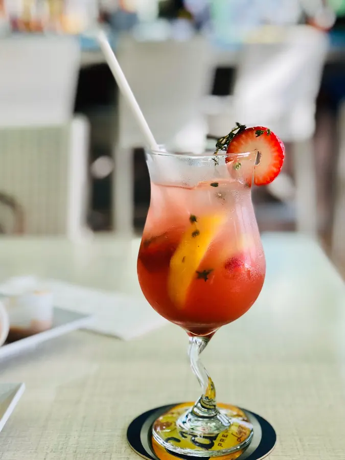 Lazy Lizard - house fruit cocktail served at the bar