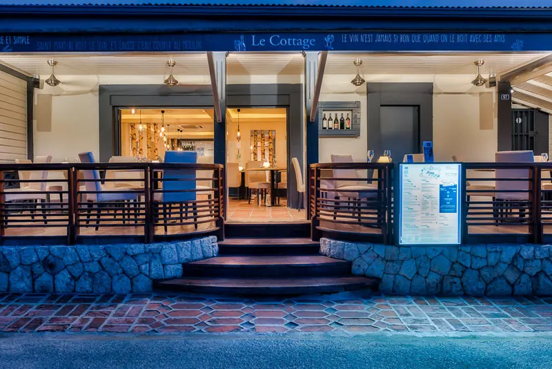 Le Cottage - Facade of the French fine dining restaurant in Grand Case