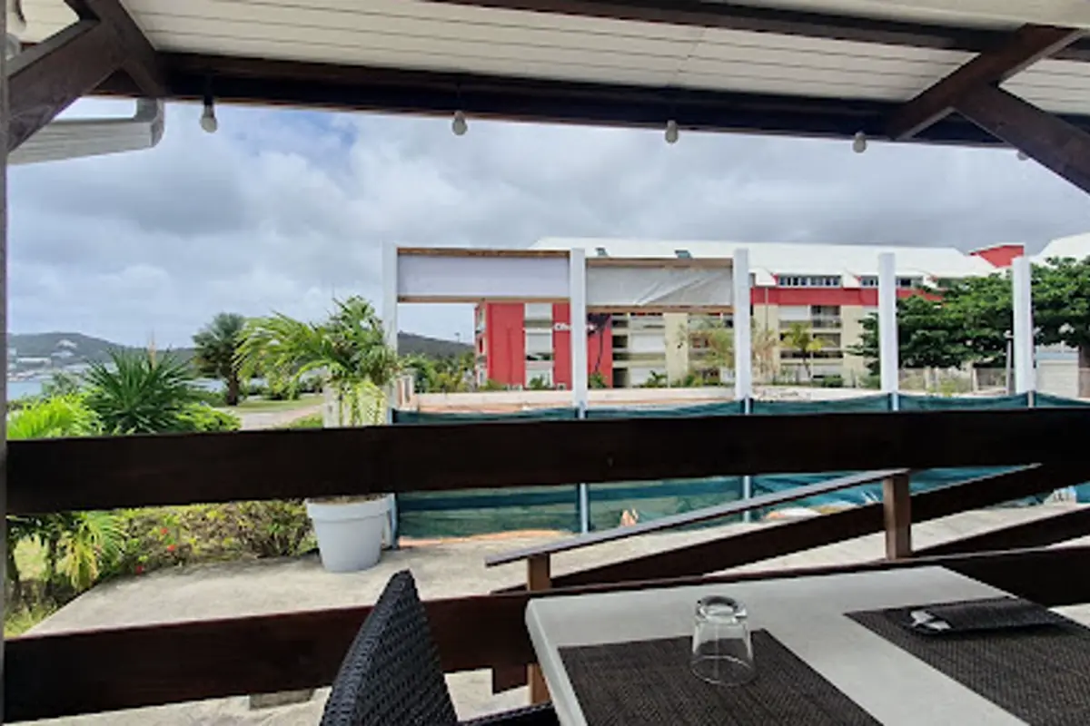 View from Le Grand St Martin terrace toward the Marigot waterfront