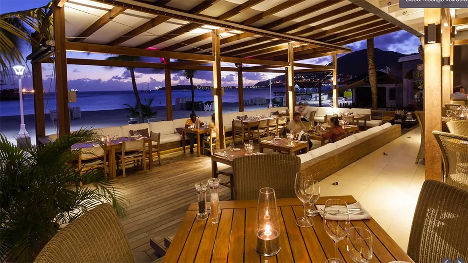 Ocean Lounge - Holland House terrace at dusk facing Great Bay