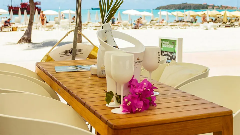 Ocean Lounge - beach table on the Philipsburg Boardwalk