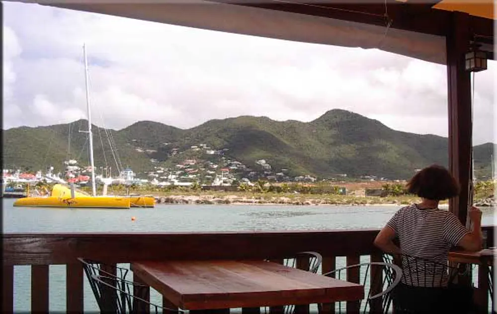 SkipJack's - Terrace view over the lagoon and Simpson Bay hills