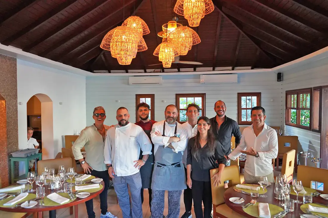 Spiga - Team and dining room of the Italian restaurant in Grand Case