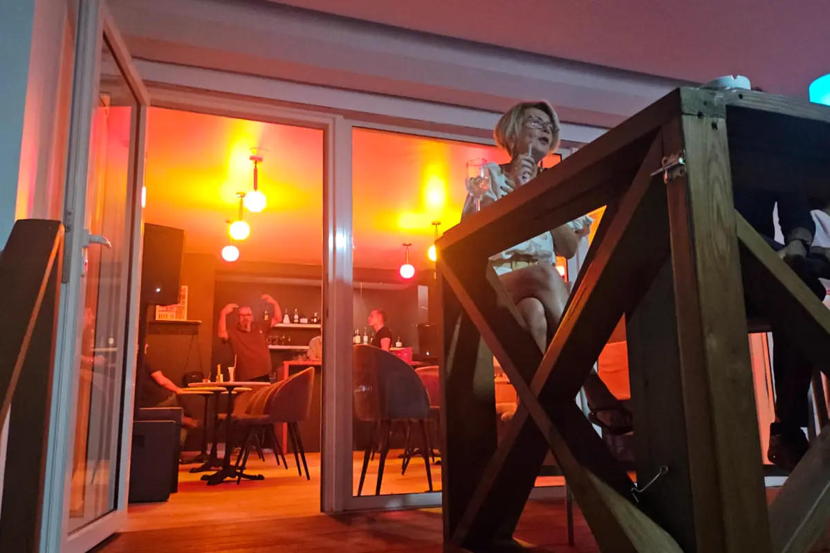 The Jazz Spot in Marigot - entrance opening onto the Marina Royale jazz speakeasy