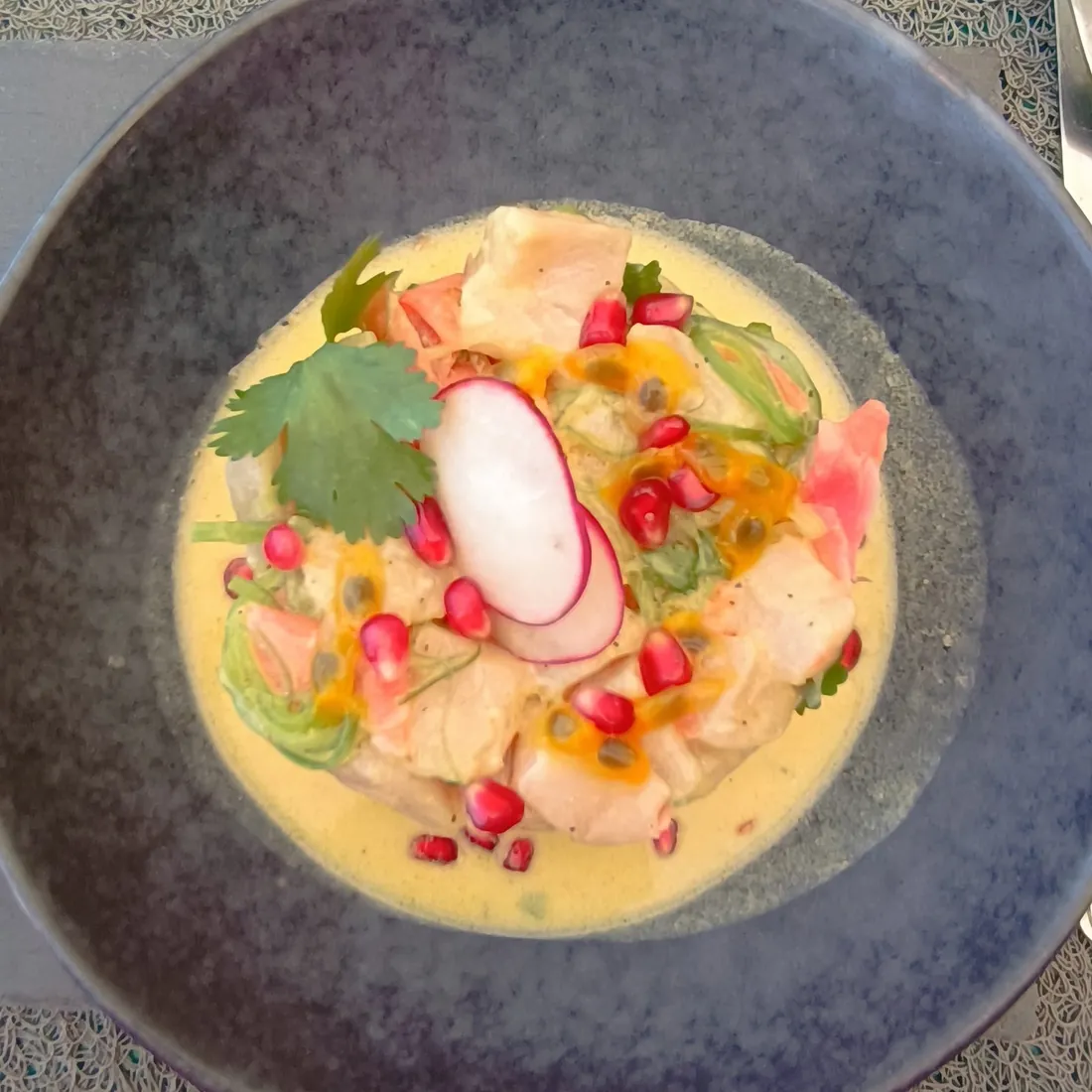 Tropic's Beach Bar SXM - Fish ceviche with passion fruit
