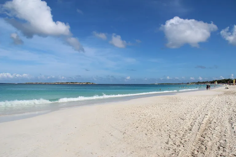 View of Orient Bay beach on the French side of Saint-Martin