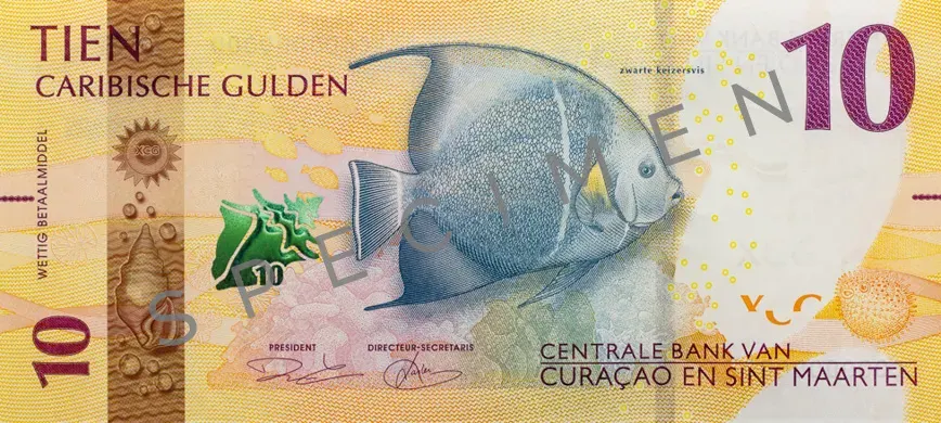 10 Caribbean guilder banknote, front