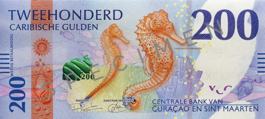 200 Caribbean guilder banknote, front