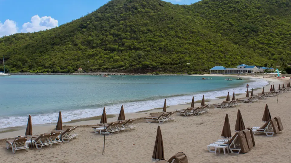 The sheltered bay of Anse Marcel