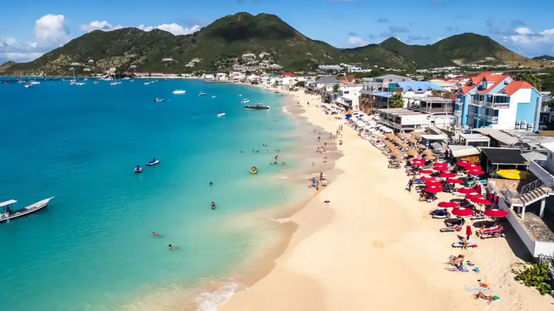 Grand Case village and beach