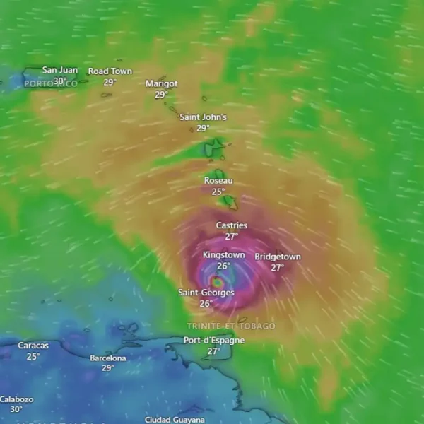 Hurricane Beryl: Imminent passage between Grenada and Cariacou