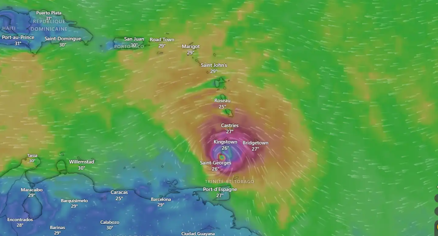 Ouragan Beryl : Passage Imminent Entre Grenade et Cariacou