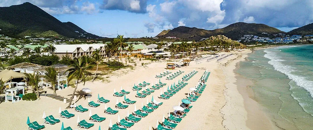 Panoramic view of Orient Bay Beach in Saint-Martin