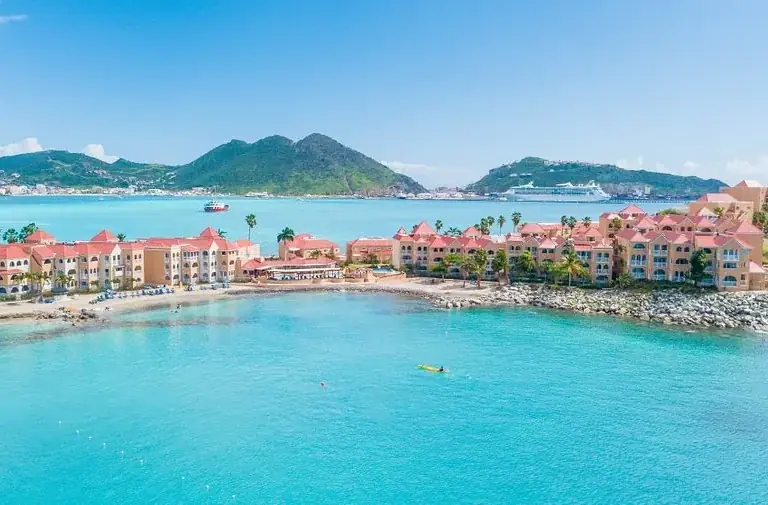 View of Little Bay and its turquoise waters in Saint-Martin