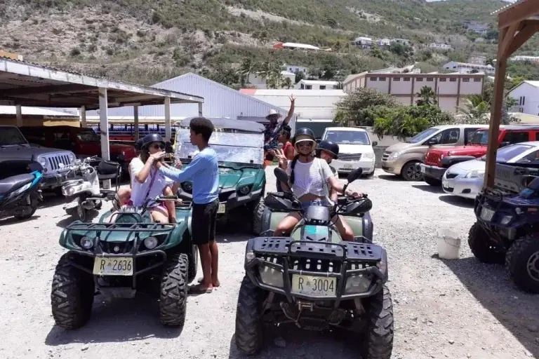 Guests ready to depart on ATV Island quads