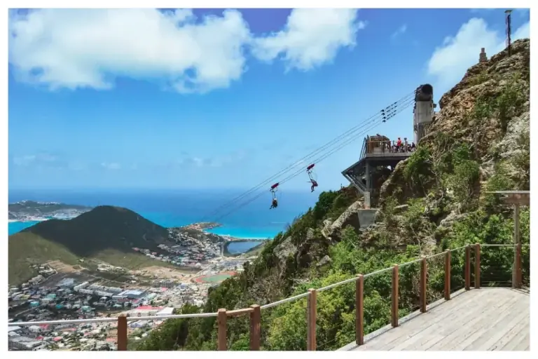 Flying Dutchman over the mountainside at Rainforest Adventures Sint Maarten
