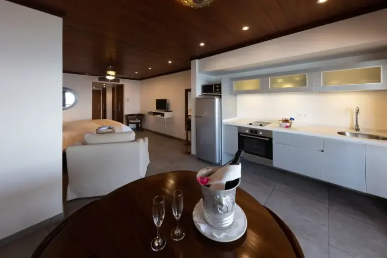 Deluxe studio with full kitchen at Le Petit Hotel