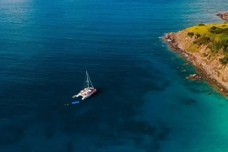 Scoobi Charters catamaran at sea in Saint Martin