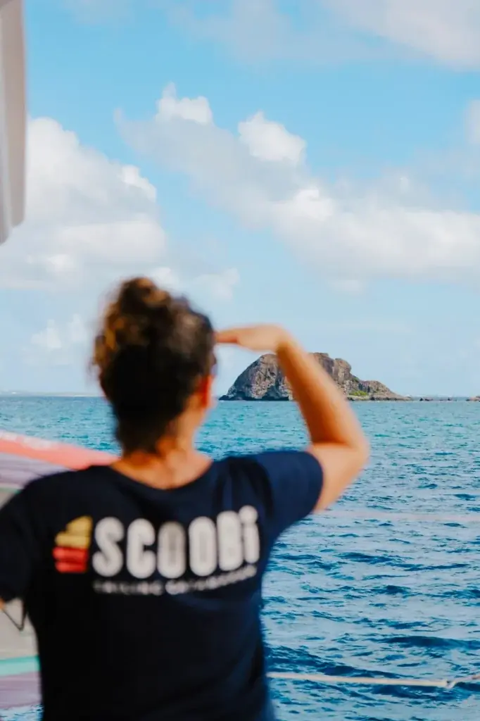Guests aboard the Scoobi Charters catamaran