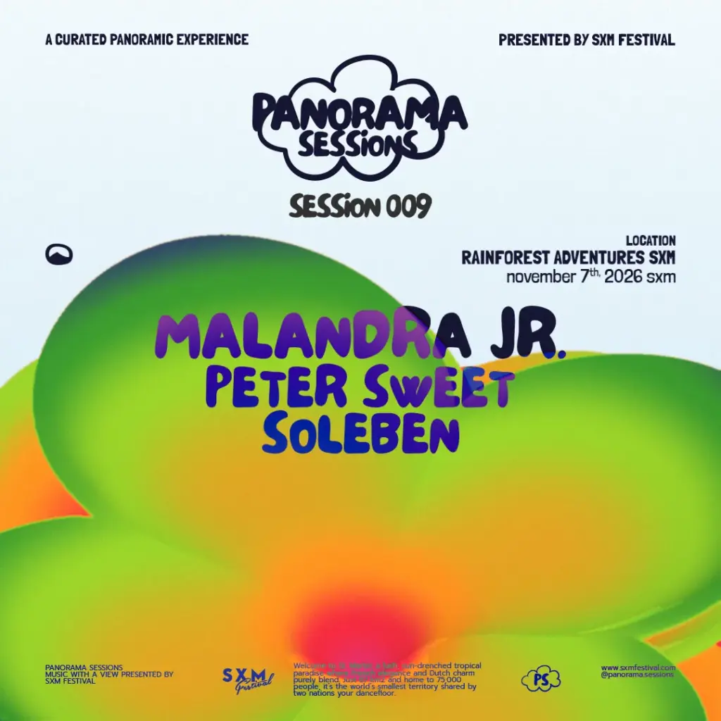 Affiche des Panorama Sessions 009 avec Malandra Jr., Peter Sweet et Soleben, 7 novembre 2026